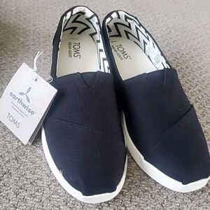 TOMS Black Slip-On Shoes